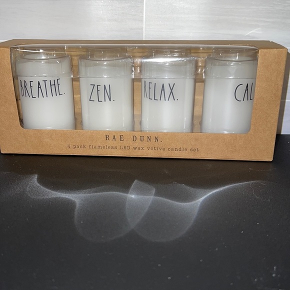 Rae Dunn Other - RAE DUNN 4-PACK FLAMELESS LED WAX VOTIVE CANDLE SET